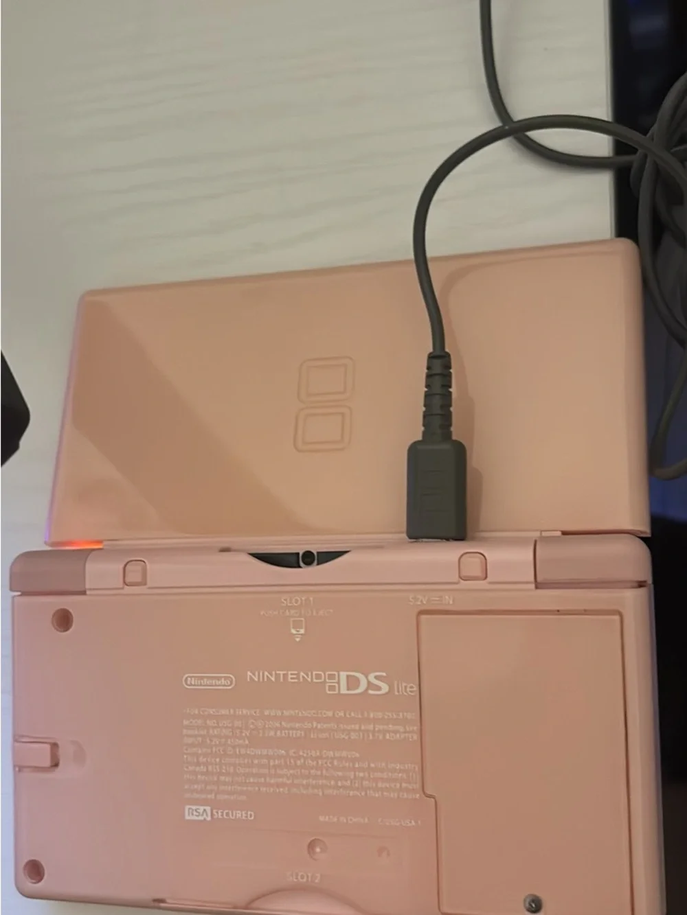 Nintendo DS Lite Rose Pink Dual-Screen Handheld Console